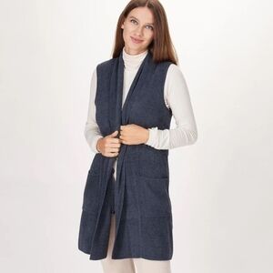 Barefoot Dreams CozyChic Ultra Lite Navy Blue Vest - Excellent Condition - XS